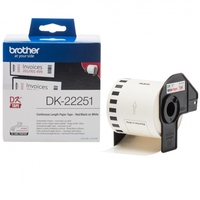 Brother DK-22251 öntapadós papírtekercs, 62mm×15,24m - fehér háttér, fekete/piros felirat (csak QL800/QL810/QL820-hoz)